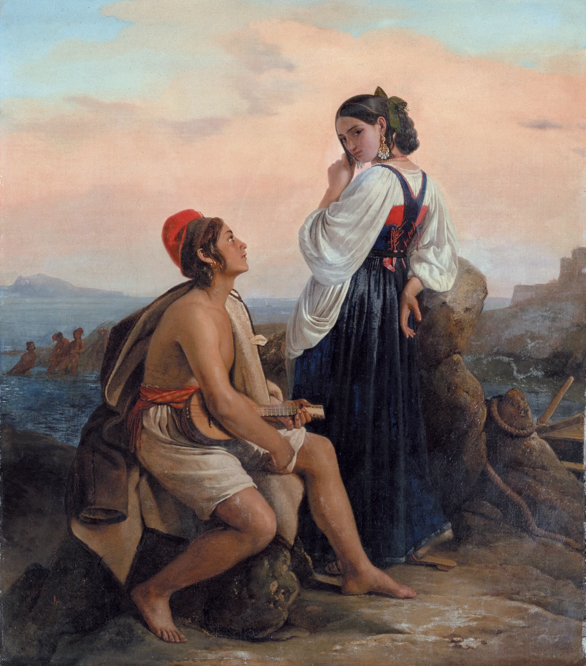 Marinaio napoletano con una fanciulla sull'isola d'Ischia, 1825